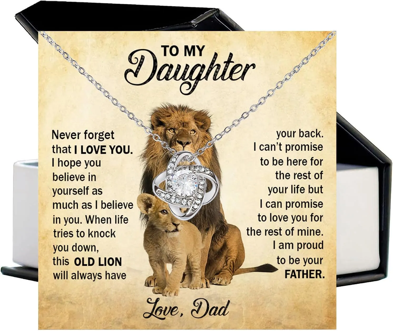 To My Daughter Necklace, Daughter Gifts From Dad, Father Daughters Necklace, Daughters Necklaces From Dad, Graduation Christmas Birthday Gifts For Her From Father Mother