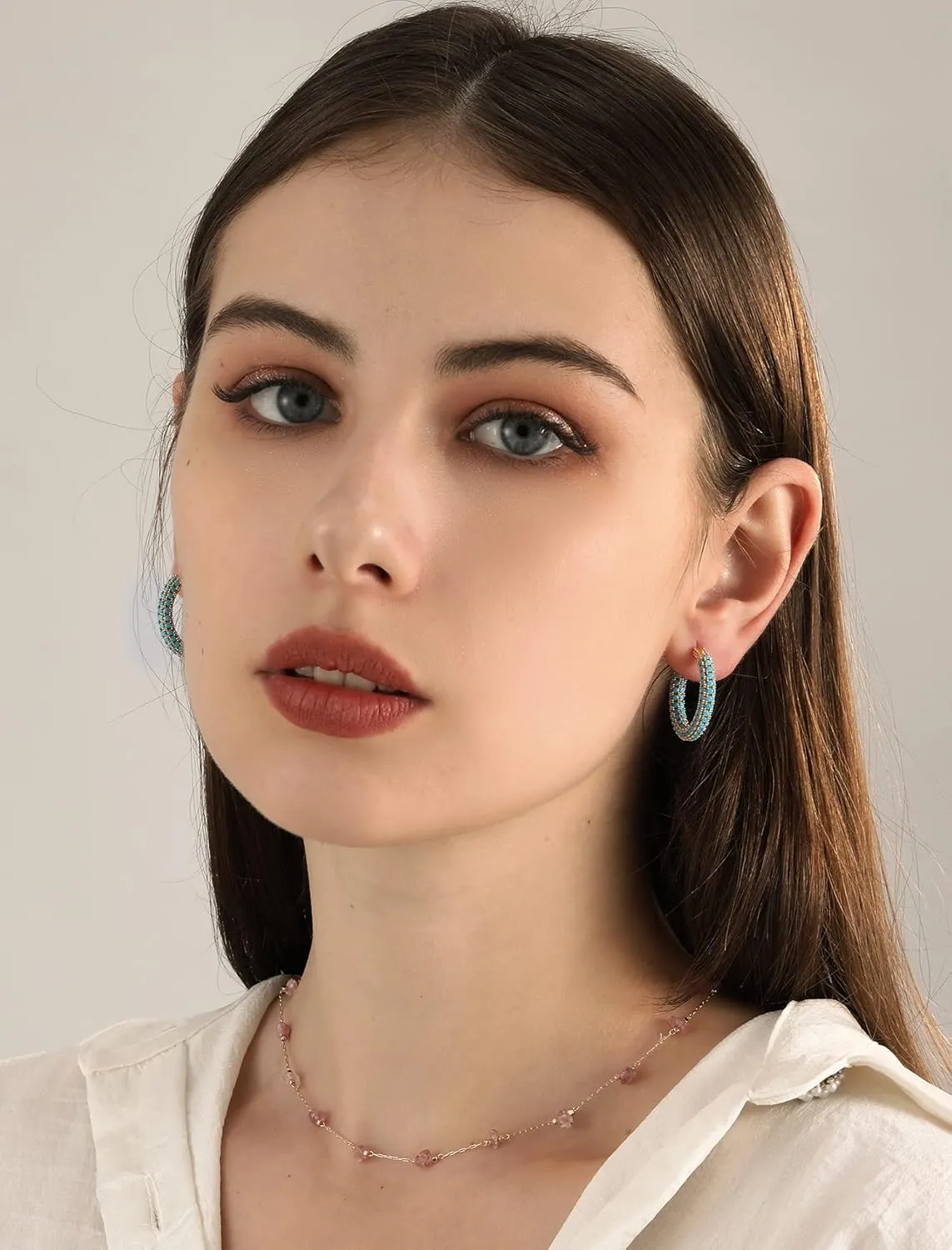 TOBENY Cubic Zirconia Hoop Earrings for Women 18K Gold Silver Post Hoop Earrings 24mm Multicolor Rhinestone Hoops Earrings Hypoallergenic Gold Black Blue Green Red Turquoise Colorful Hoop Earrings Hoop Jewelry Gifts for Her