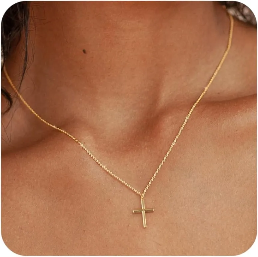 TOBENY Gold Necklace for Women Trendy 14K Gold Plated Dainty Bow Heart Cross Pendant Necklaces Cute Simple Pearl Diamond Paperclip Butterfly Italian Horn Choker Necklaces for Women Gift Jewelry