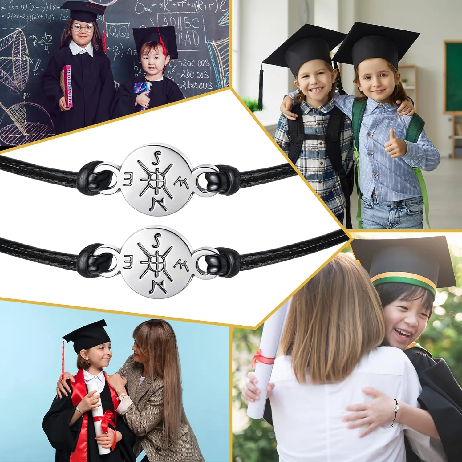 Tondiamo 30 Pcs 2025 Cross Bracelets Bulk Class of 2025 Graduation Gifts Graduation Bracelet Distance Friendship Bracelets with Card and Organza Bag for College High School Graduate Gifts