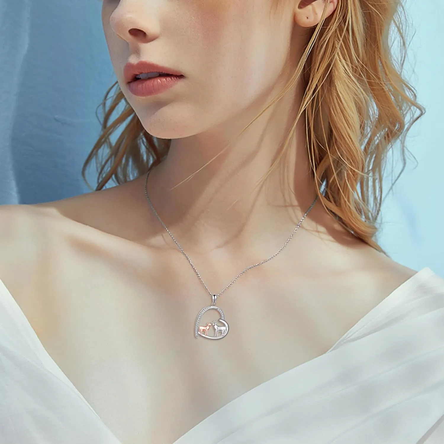 Turtle Deer Necklaces 925 Sterling Silver Elephant/Deer/Turtle/Fox/Hedgehog/Koala/Otter/Rhinoceros Mother Gifts for Women