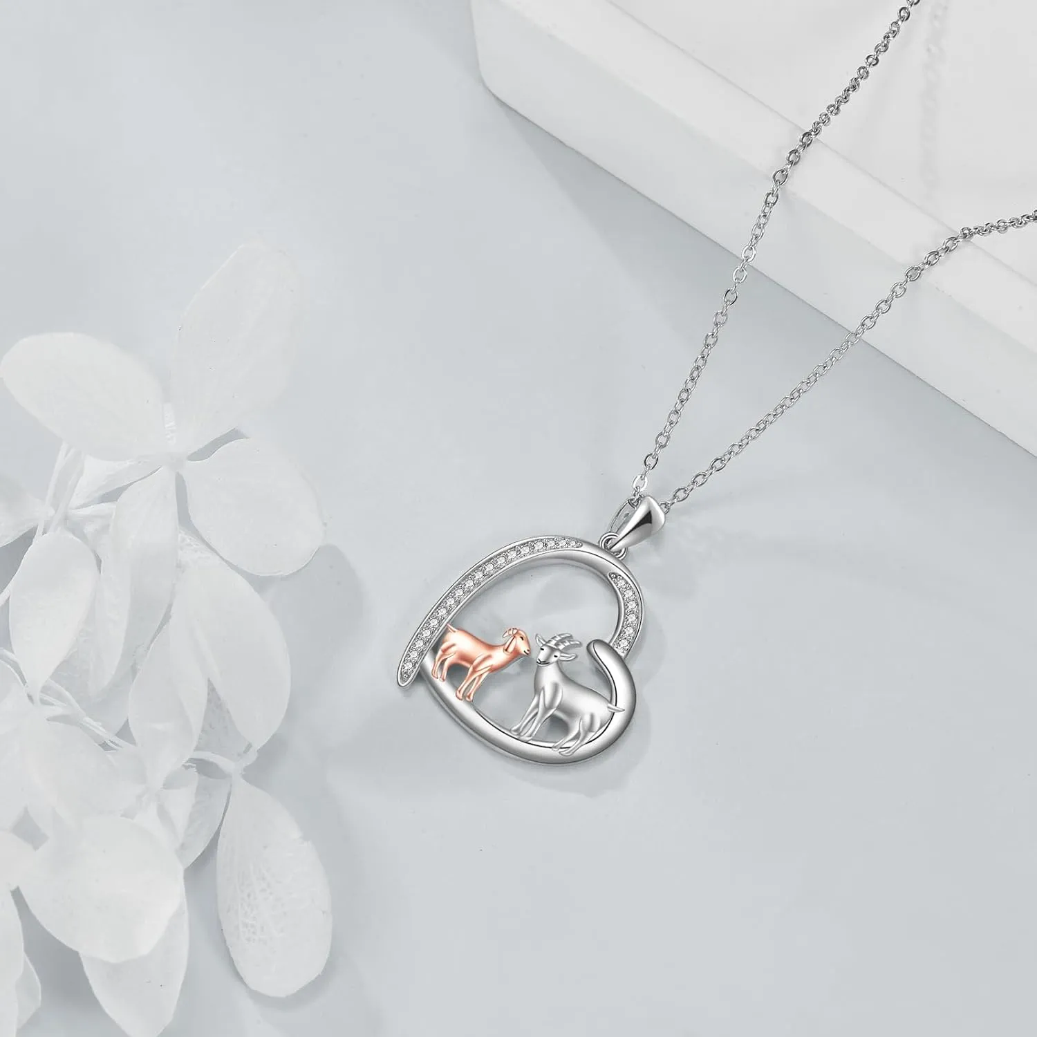 Turtle Deer Necklaces 925 Sterling Silver Elephant/Deer/Turtle/Fox/Hedgehog/Koala/Otter/Rhinoceros Mother Gifts for Women