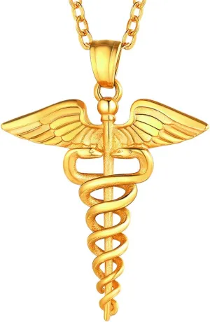 U7 Dentist/Nursing Jewelry Stainless Steel 18K Gold Plated Mini Cute Teeth Pendant Rolo Chain Dental Tooth Necklaces