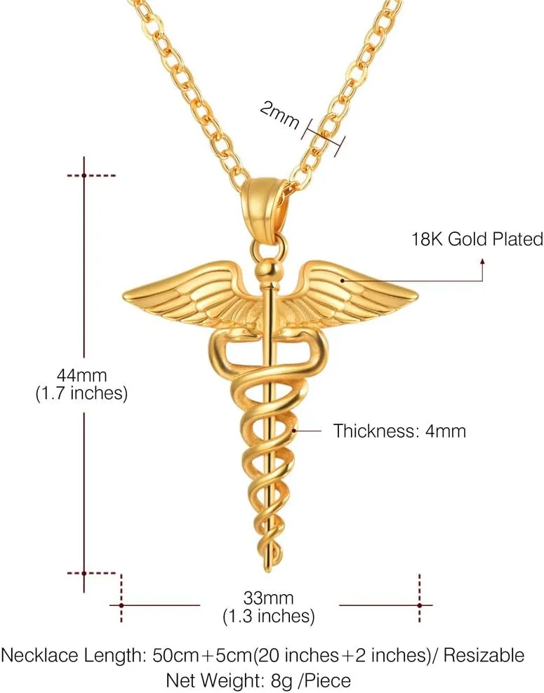 U7 Dentist/Nursing Jewelry Stainless Steel 18K Gold Plated Mini Cute Teeth Pendant Rolo Chain Dental Tooth Necklaces