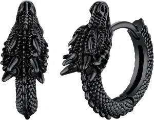 U7 Punk Rock Earrings for Men Women Hypoallergenic Stainless Steel/18K Gold/Black/S925 Sterling Silver Punk Rock Earrings Personalized Dragon/Dinosaur Earrings