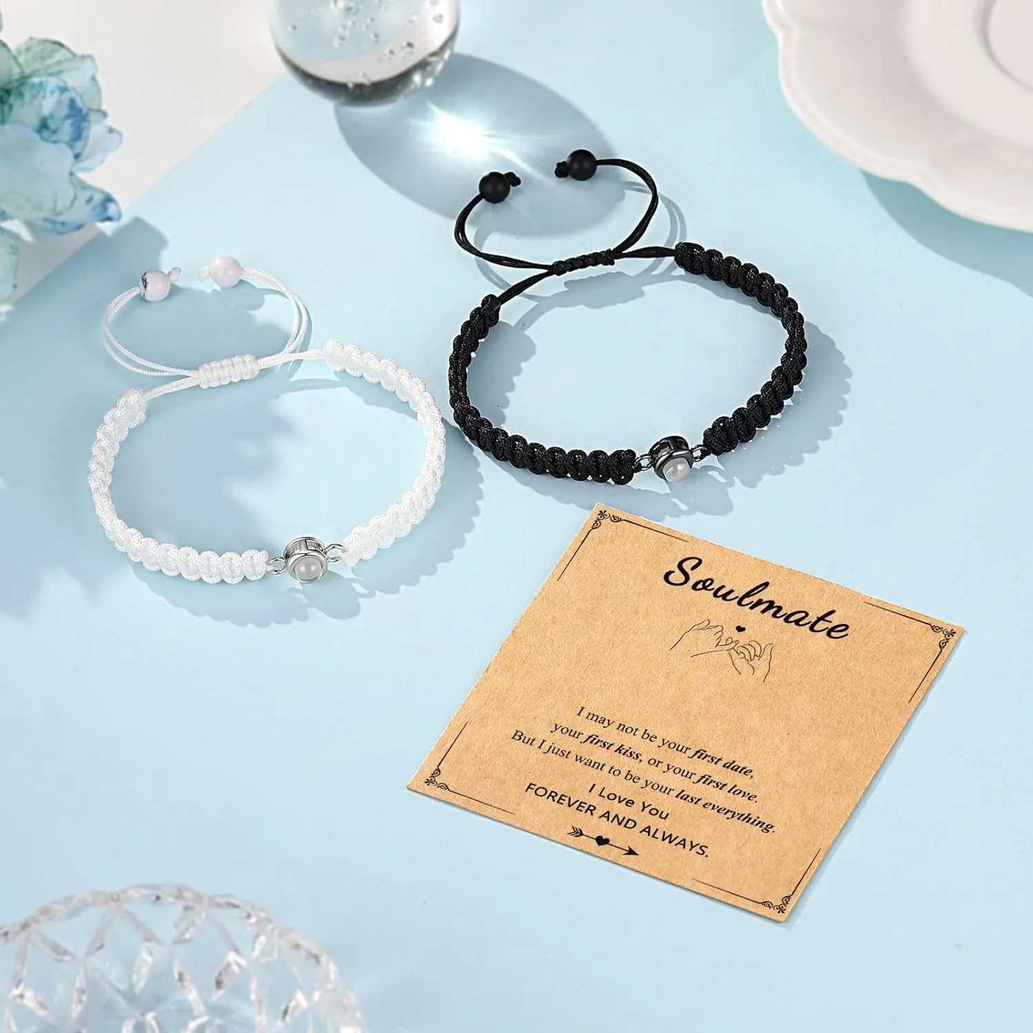 UNGENT THEM I Love You 100 Languages Bracelets, Couples Gifts for Boyfriend, Girlfriend, My Love, Soulmate, Anniversary Valentines Day Birthday Christmas Gift for Women Men