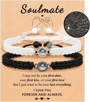 UNGENT THEM I Love You 100 Languages Bracelets, Couples Gifts for Boyfriend, Girlfriend, My Love, Soulmate, Anniversary Valentines Day Birthday Christmas Gift for Women Men