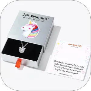 Unicorn Necklace for Girls, Initial Necklaces for Women, Hypoallergenic 925 Sterling Silver Colorful CZ Unicorn Gifts for Teen Girls Birthday Gifts