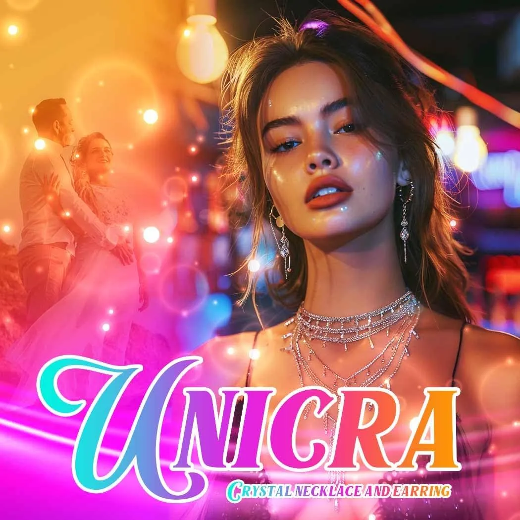 Unicra Gold Bride Necklace Earrings Set Bridal Wedding Jewelry Sets Rhinestone Prom Costume Choker Necklaces for Women