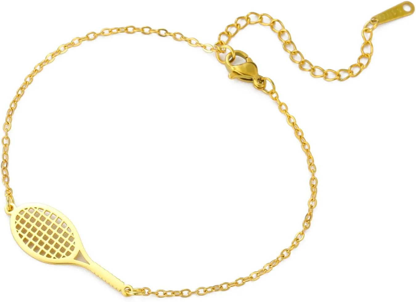 UNIFT Tennis Racket Bracelet for Women Men Stainless Steel Fashion Charms Tennis Ball Racket Bracelets Sports Jewelry for Gift Players lovers