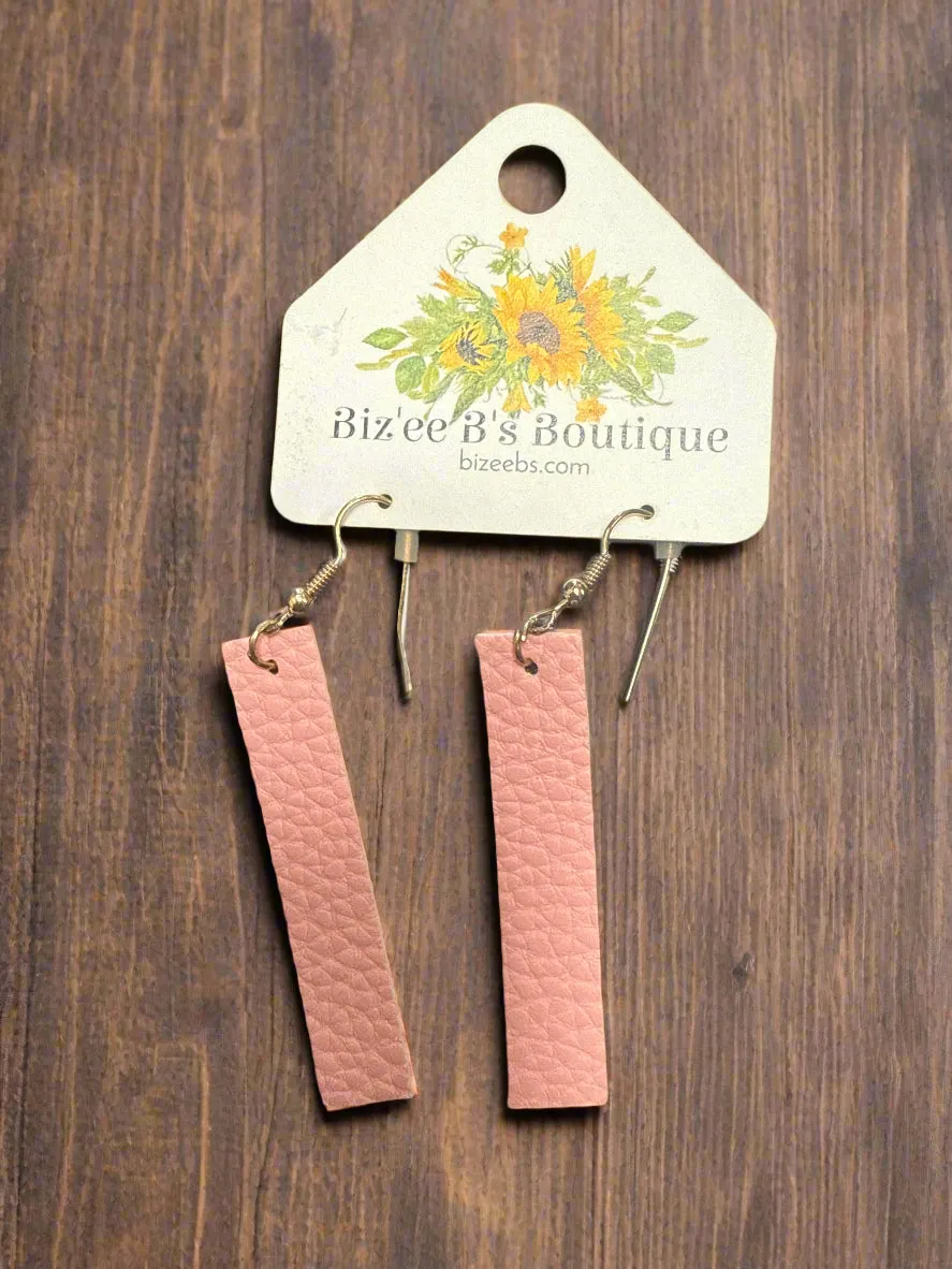 Vertical Bar PU Leather Earrings