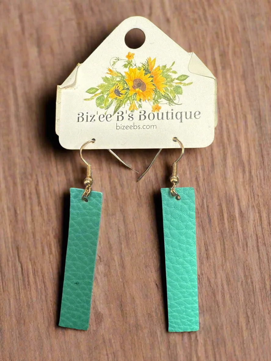 Vertical Bar PU Leather Earrings
