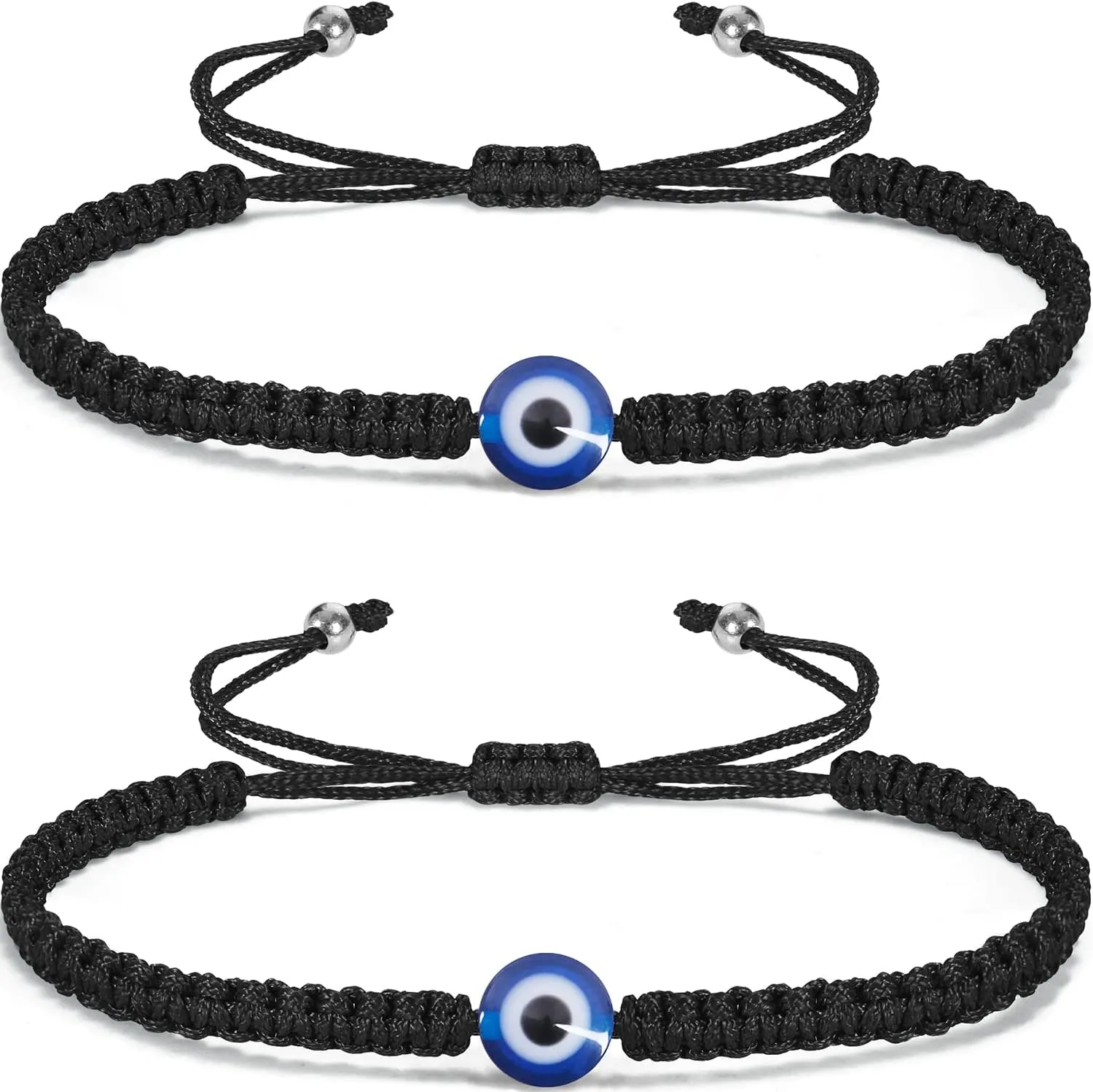 VIBILIA Evil Eye Bracelets for Women Men Handmade Braided Kabbalah Good Luck Bracelet Rope Cord Thread Friendship Bracelet Adjustable String Minimalist Jewelry
