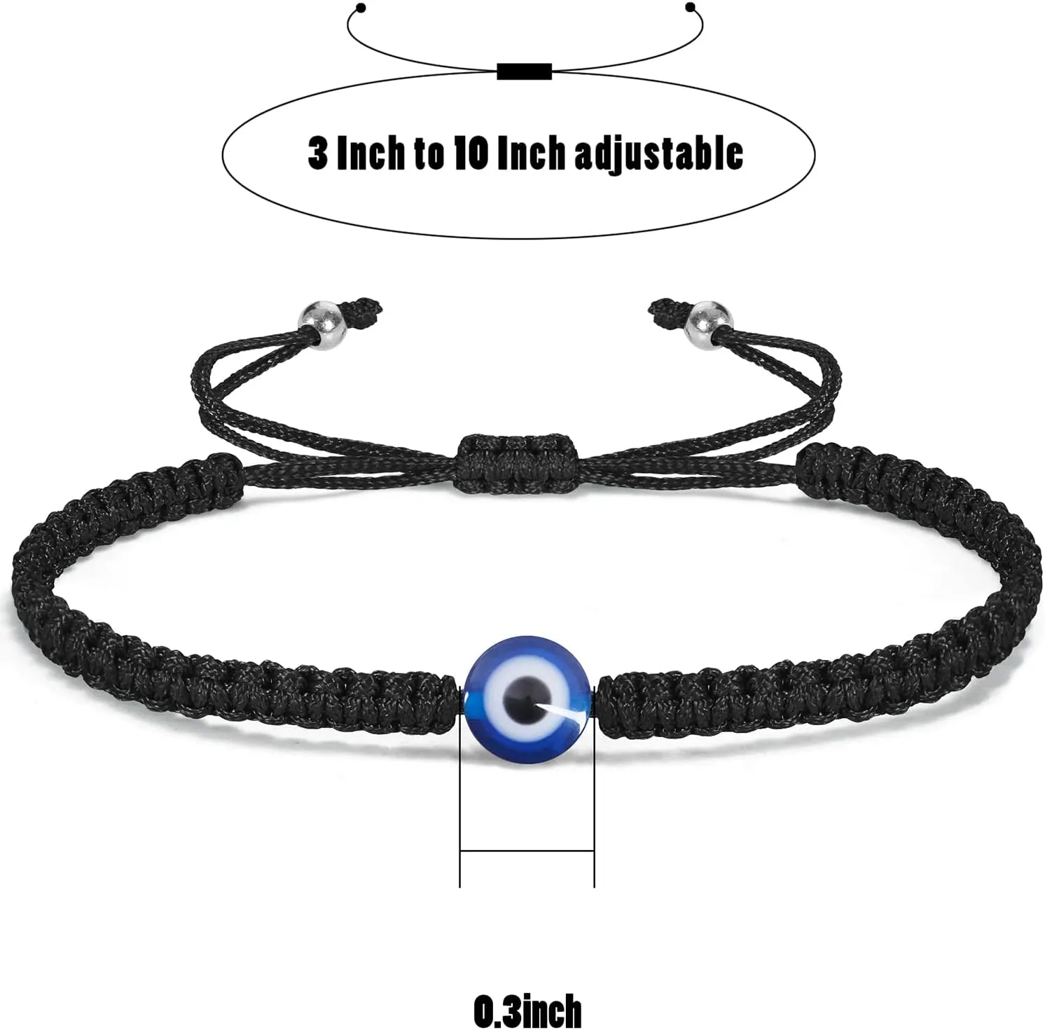 VIBILIA Evil Eye Bracelets for Women Men Handmade Braided Kabbalah Good Luck Bracelet Rope Cord Thread Friendship Bracelet Adjustable String Minimalist Jewelry