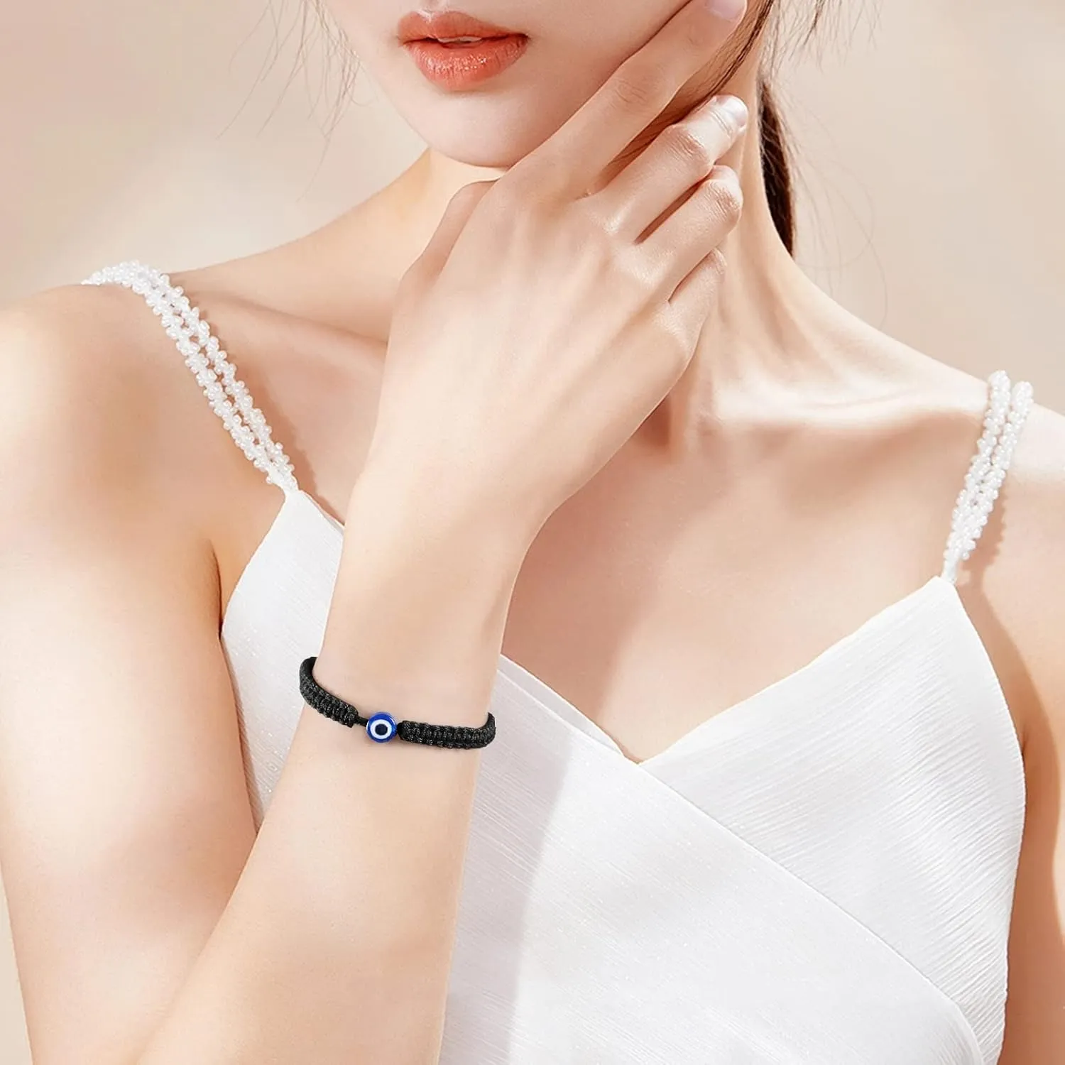 VIBILIA Evil Eye Bracelets for Women Men Handmade Braided Kabbalah Good Luck Bracelet Rope Cord Thread Friendship Bracelet Adjustable String Minimalist Jewelry