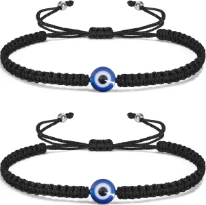 VIBILIA Evil Eye Bracelets for Women Men Handmade Braided Kabbalah Good Luck Bracelet Rope Cord Thread Friendship Bracelet Adjustable String Minimalist Jewelry