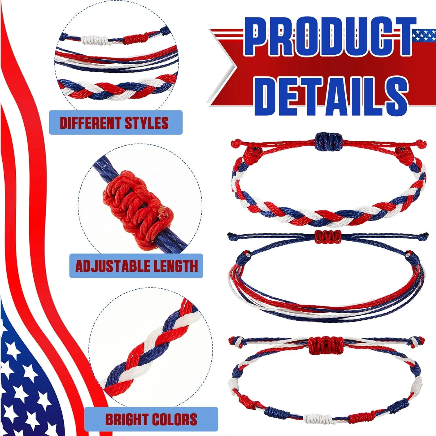WILLBOND 6 Pieces Red String Bracelets Red Cord Bracelet Adjustable Knot String Bracelet Amulet for Protection, Evil Eye and Good Luck