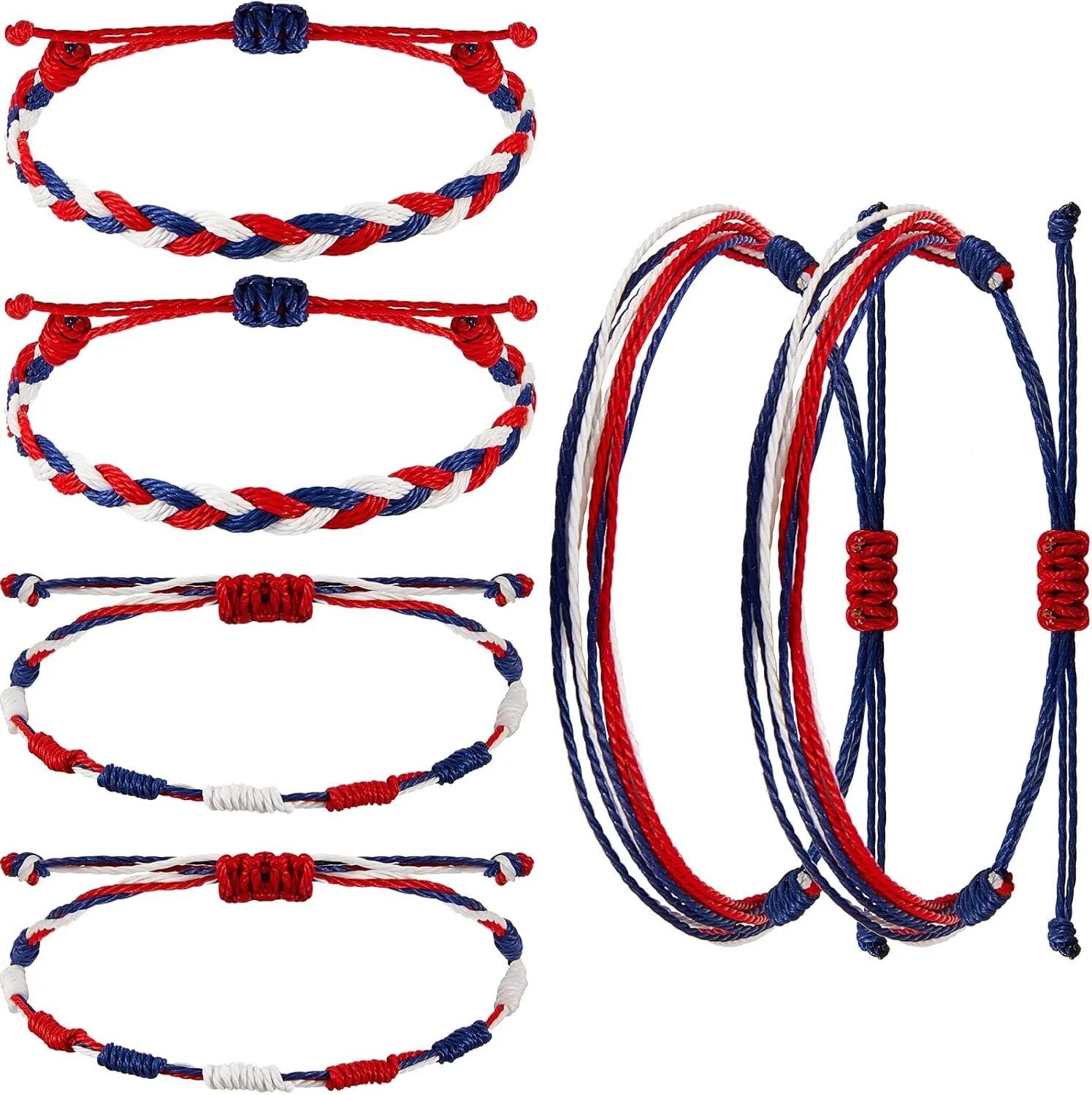 WILLBOND 6 Pieces Red String Bracelets Red Cord Bracelet Adjustable Knot String Bracelet Amulet for Protection, Evil Eye and Good Luck