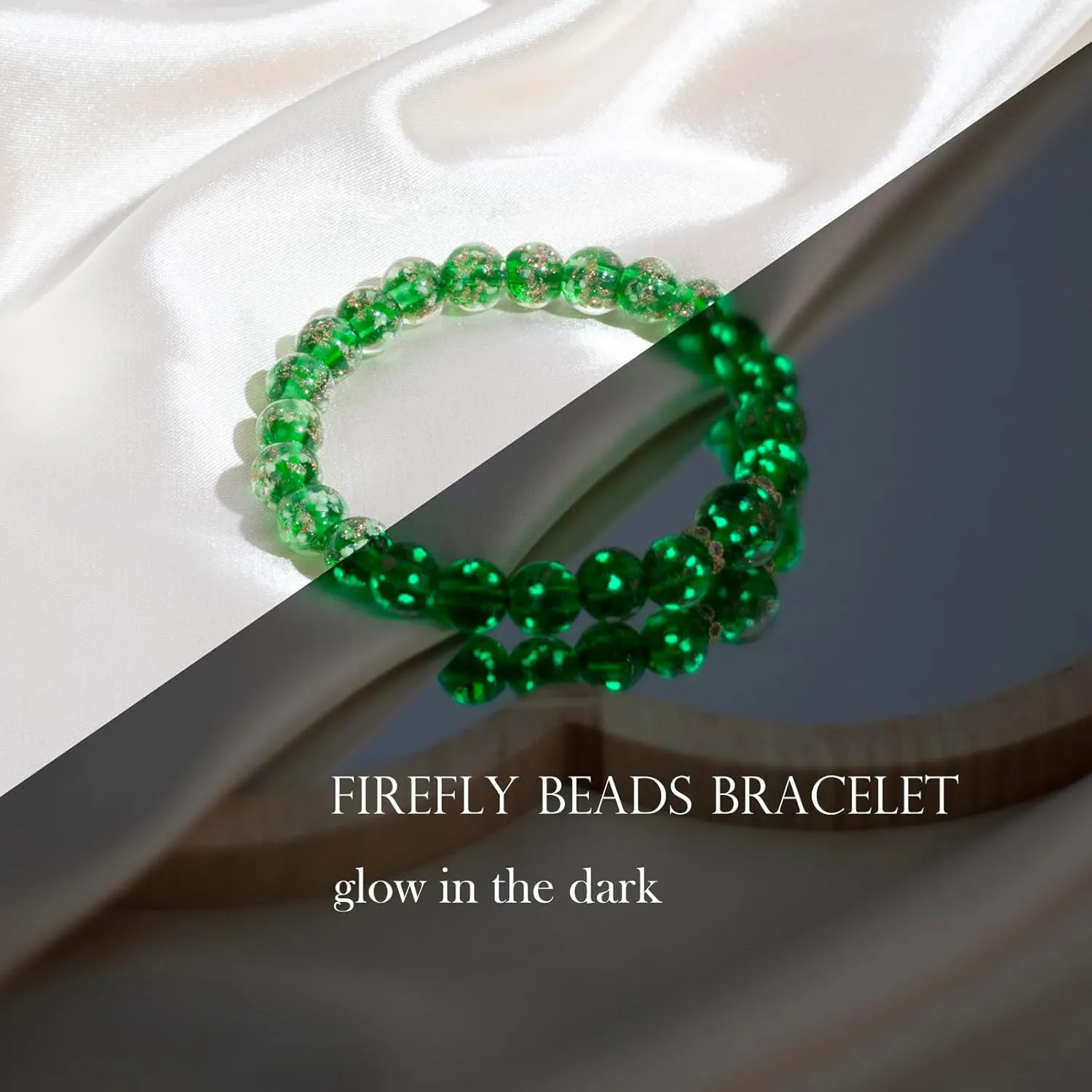Women's Firefly Beads Murano Glass Jewelry Glow in the Dark Adjustable Bracelets