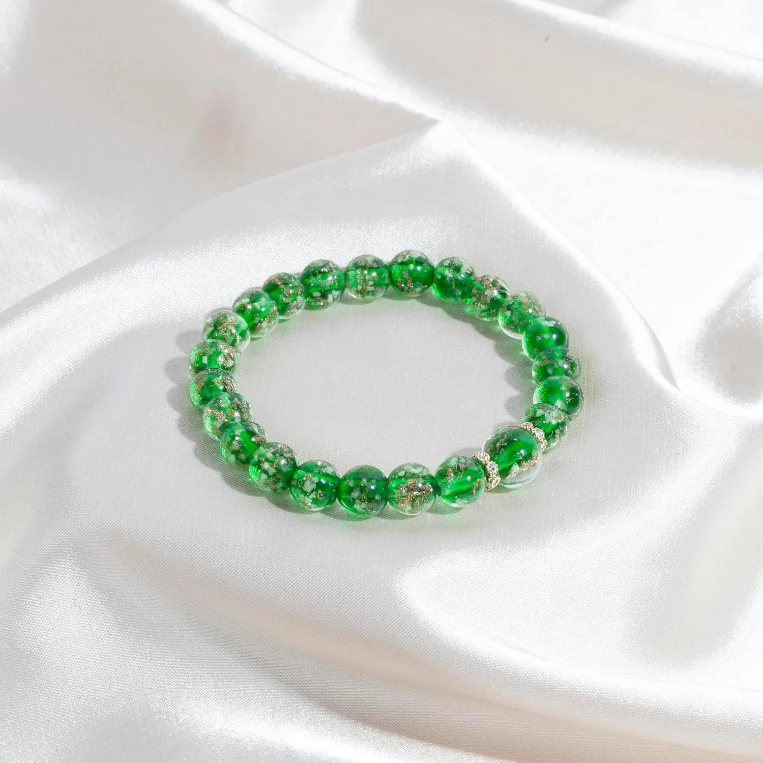 Women's Firefly Beads Murano Glass Jewelry Glow in the Dark Adjustable Bracelets