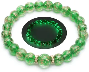 Women's Firefly Beads Murano Glass Jewelry Glow in the Dark Adjustable Bracelets