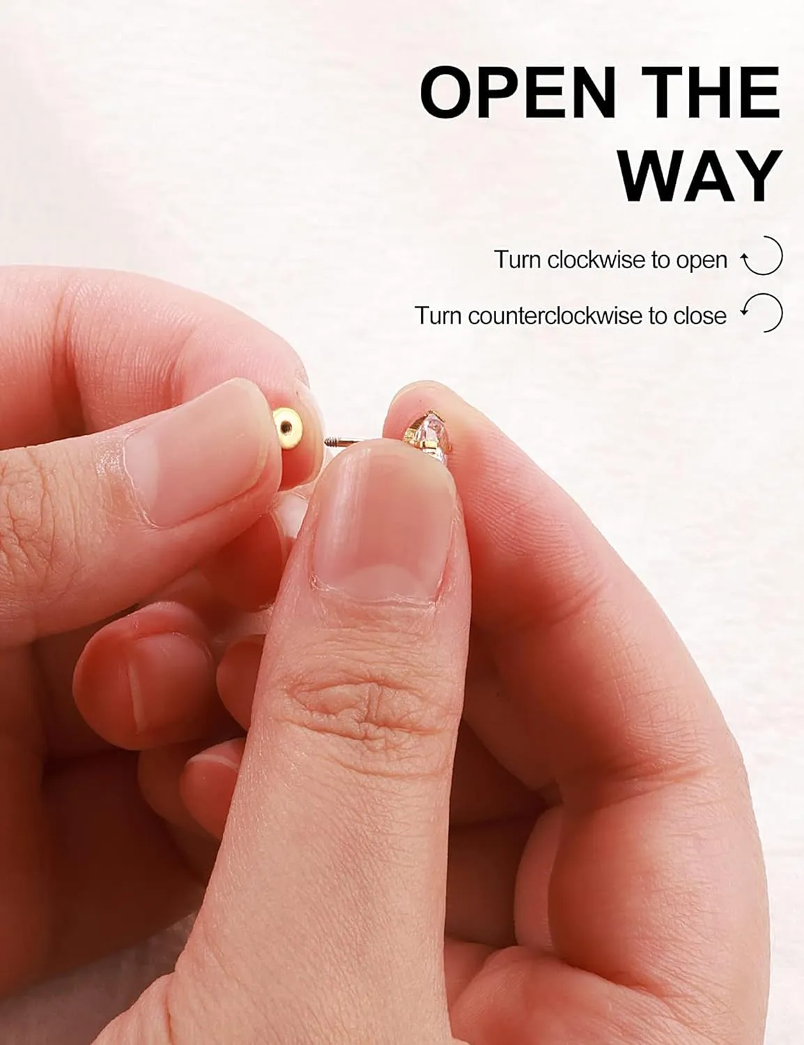 Wssxc 6 Pairs Hypoallergenic Cubic Zirconia Earrings Surgical Steel Flat Back Studs for Cartilage, Screw Back Fashion Jewelry