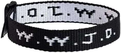 WWJD HWLF Braided Rope Adjustable Bracelet What Would Jesus Do He Would Love First Handmade Inspirational Religious Christian Woven Wristbands Bracelet -K