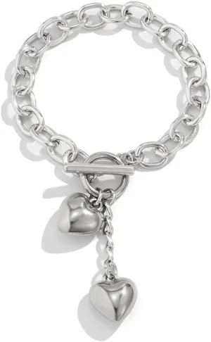 Y2k Bracelet for Women Imitation Pearl Beaded Star Silver Plated Chain Charm Aesthetic Grunge Jewelry