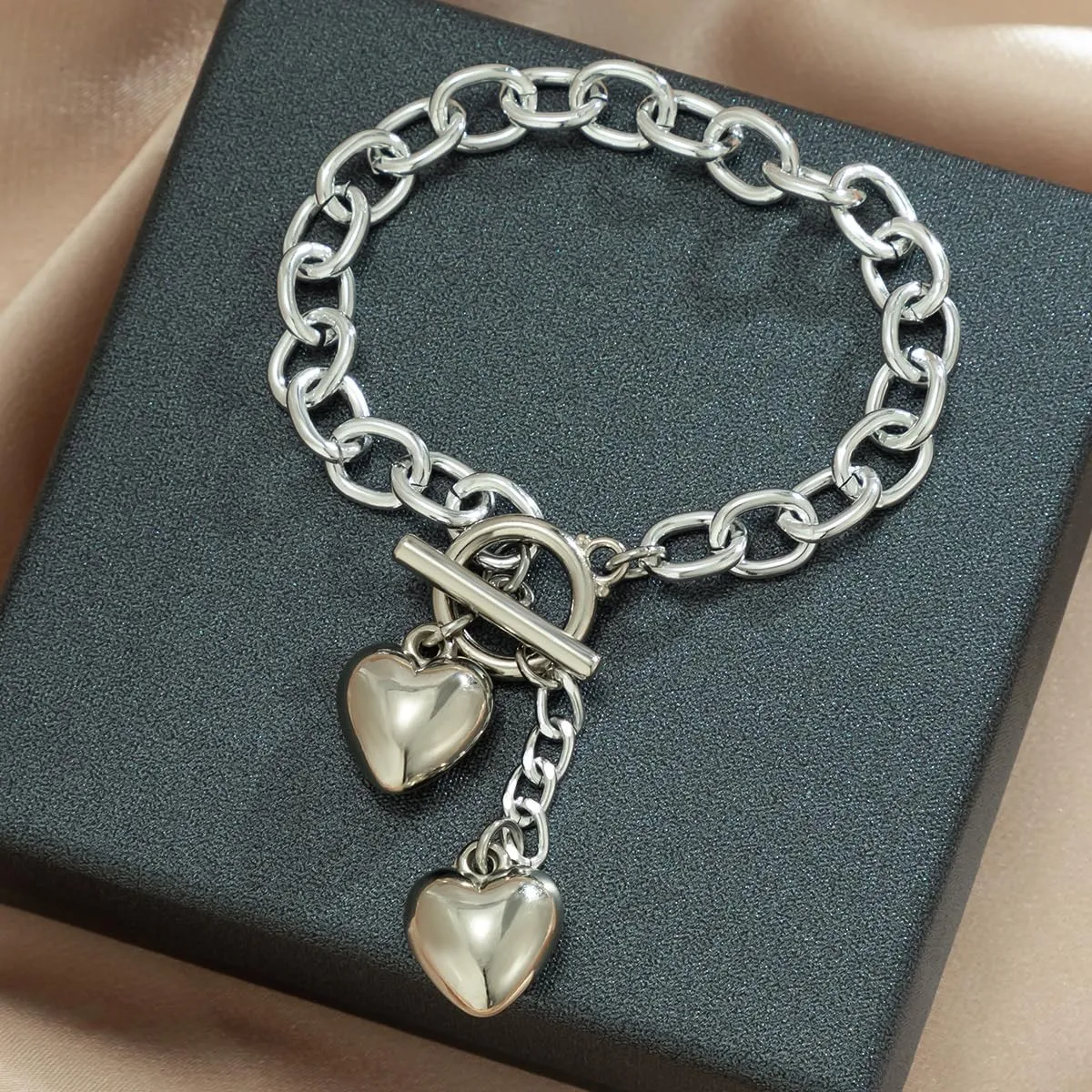 Y2k Bracelet for Women Imitation Pearl Beaded Star Silver Plated Chain Charm Aesthetic Grunge Jewelry