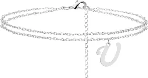 YANCHUN Silver Anklet Bracelets for Women A-Z Initial Anklet