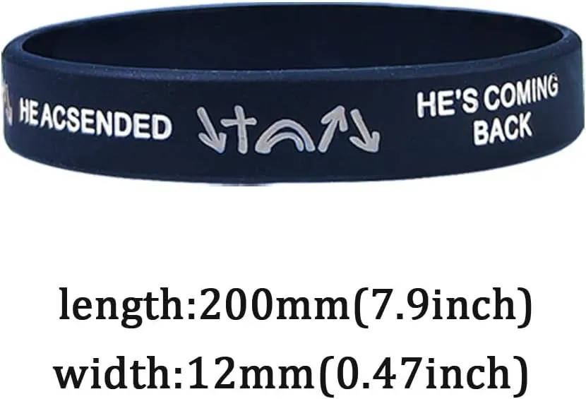 ZKXXJ 48 Packs Wintess Bracelets He Came He Died He Arose He Ascended He's Coming Back Witness Silicone Wristbands Jesus Gospel Bracelets Inspirational Motivational Jewelry for Unisex,Bulk