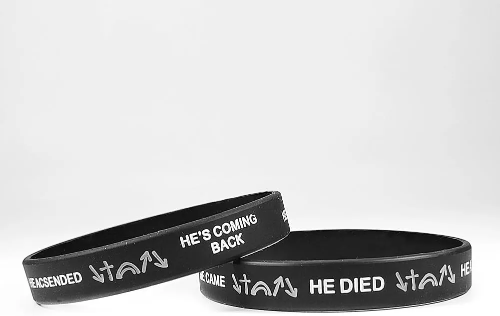ZKXXJ 48 Packs Wintess Bracelets He Came He Died He Arose He Ascended He's Coming Back Witness Silicone Wristbands Jesus Gospel Bracelets Inspirational Motivational Jewelry for Unisex,Bulk