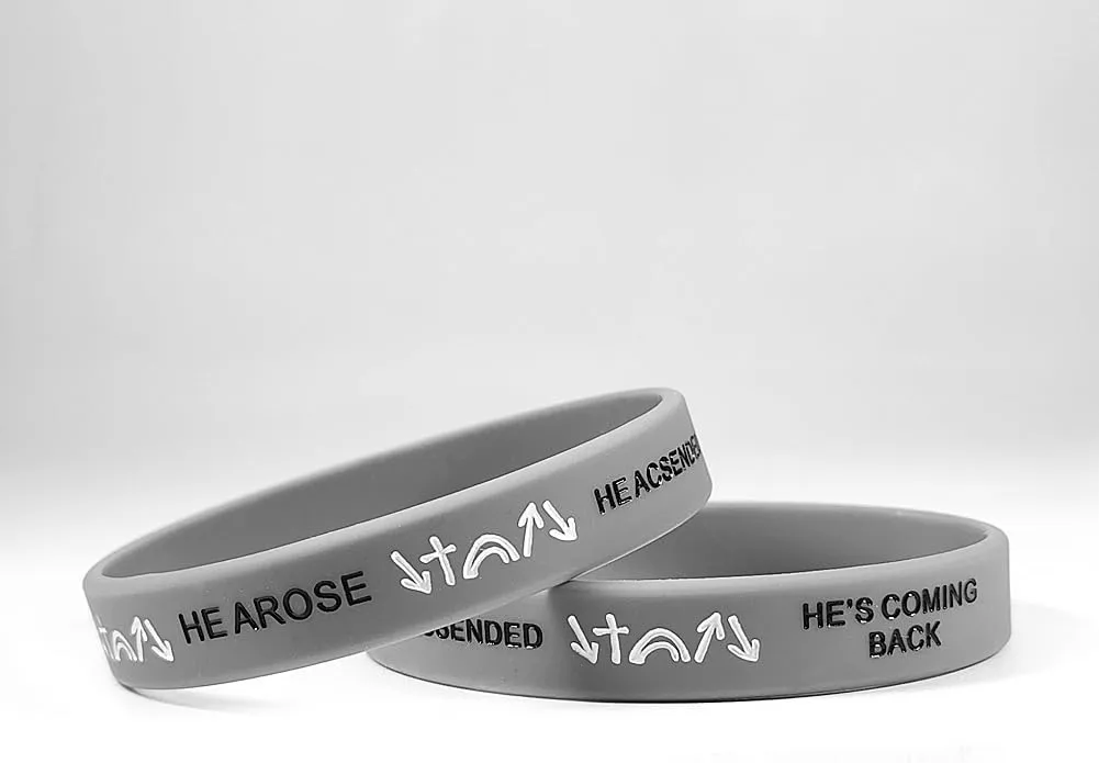 ZKXXJ 48 Packs Wintess Bracelets He Came He Died He Arose He Ascended He's Coming Back Witness Silicone Wristbands Jesus Gospel Bracelets Inspirational Motivational Jewelry for Unisex,Bulk