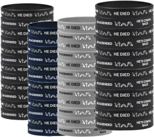 ZKXXJ 48 Packs Wintess Bracelets He Came He Died He Arose He Ascended He's Coming Back Witness Silicone Wristbands Jesus Gospel Bracelets Inspirational Motivational Jewelry for Unisex,Bulk