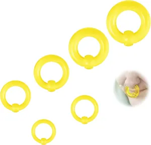 ZS 6Pcs Captive Bead Rings Spring Action BCR Ball Rings, 12G - 0G PA Ring, Acrylic Nose Septum Rings Stretching Pierced Body Jewelry for Men Women